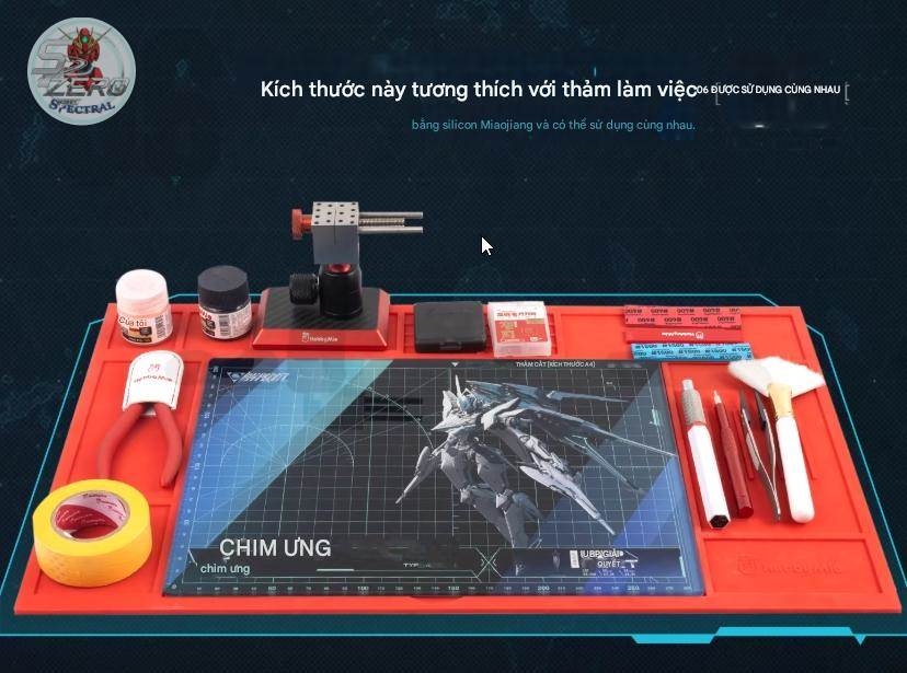 Bảng cắt mô hình kính cường lực A4 Glass Cutting Mat Hobby Mio x Mecha break Falcon
