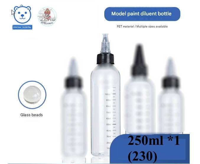 Set 5 lọ Pet chia vạch đựng dung dịch pha sơn sẵn bi, que ngoáy Spare Bottle House Bear