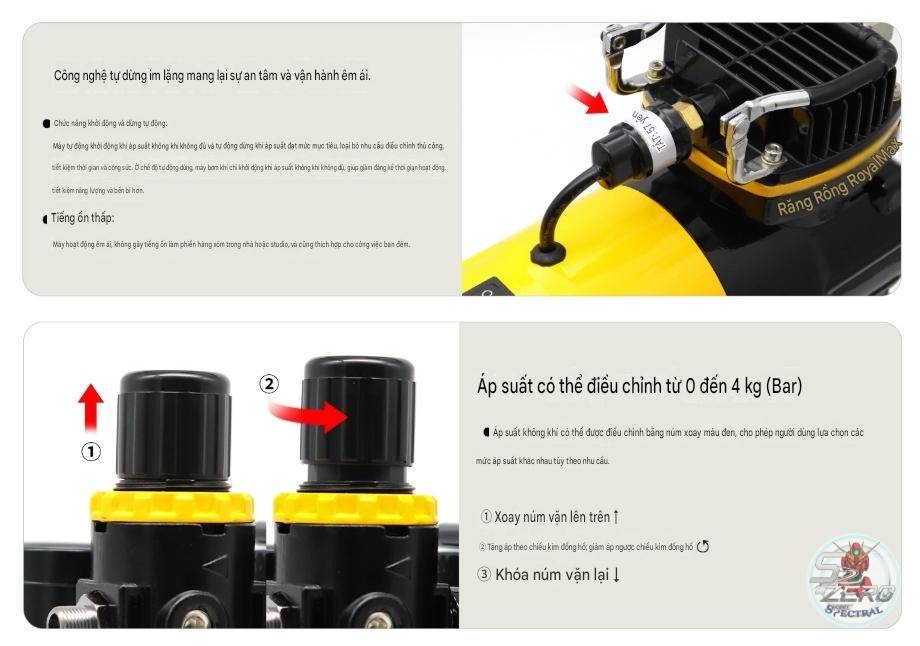 Máy nén khí RoyalMax TC-80T Aircompressor Airbrush sơn mô hình