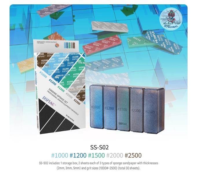 Bộ nhám xốp dính cắt sẵn kèm hộp DSPIAE Sponge Sanding Paper Set (30 Pieces, SS Coarse/Fine)