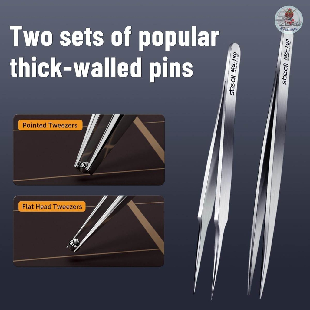 Nhíp độ chính xác cao thành dày thép không gỉ Stedi Thick-walled Strong Precision Tweezers