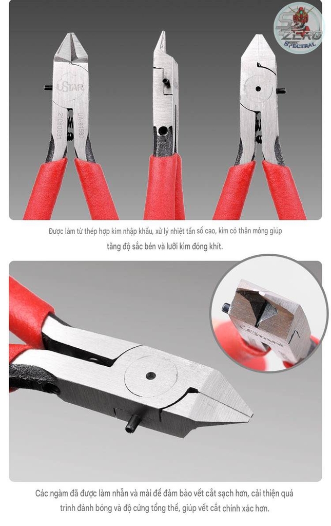 Kìm cắt 1 luõi cao cấp Ustar UA-91580 Thin-bladed Single-edged Carbon Steel Cutting Pliers Ultimate