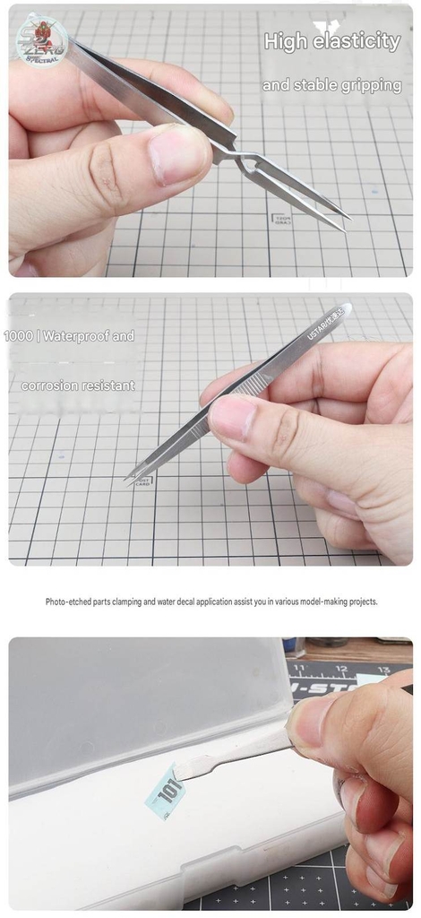 Bộ nhíp Ustar 4in1 UA-90016 Model Special Tweezers Set Water Sticker Reverse Straight Curved