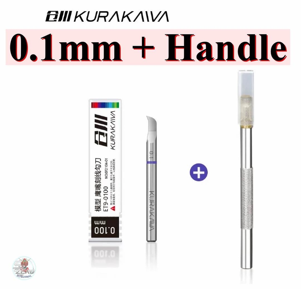 Tạo line detail Chisel lưỡi câu KURAKAWA 0.1-1.0mm ET9 Hook Line Knife + cán
