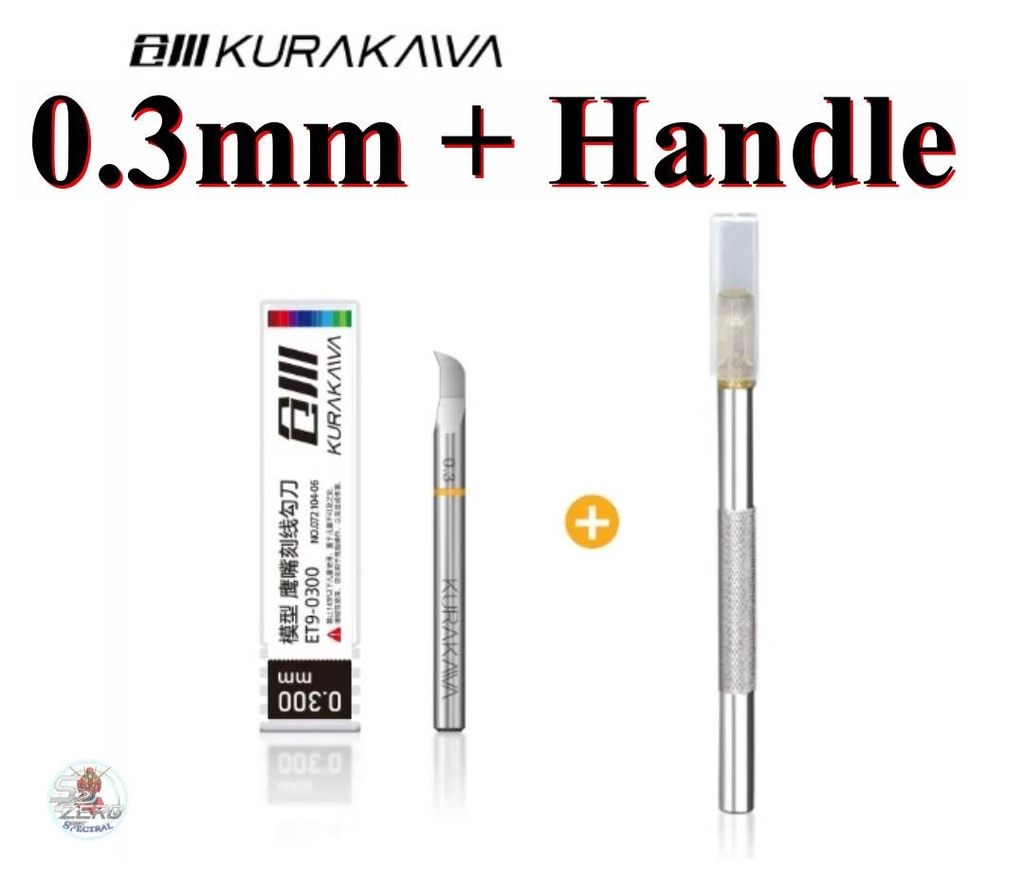 Tạo line detail Chisel lưỡi câu KURAKAWA 0.1-1.0mm ET9 Hook Line Knife + cán