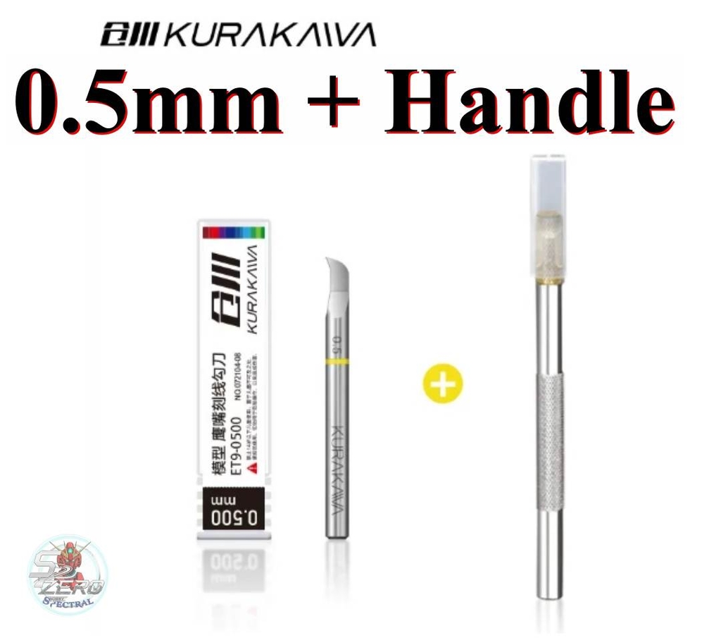 Tạo line detail Chisel lưỡi câu KURAKAWA 0.1-1.0mm ET9 Hook Line Knife + cán