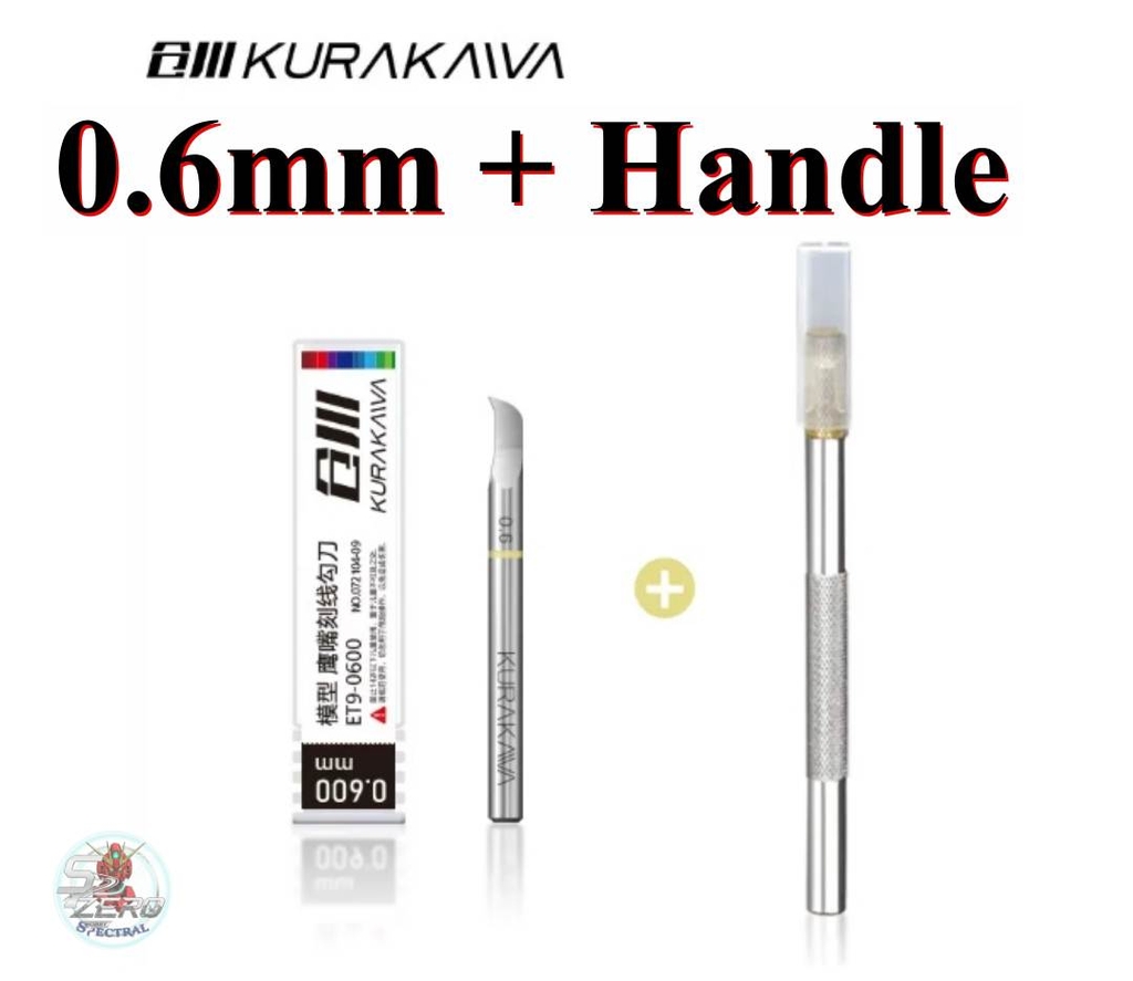 Tạo line detail Chisel lưỡi câu KURAKAWA 0.1-1.0mm ET9 Hook Line Knife + cán