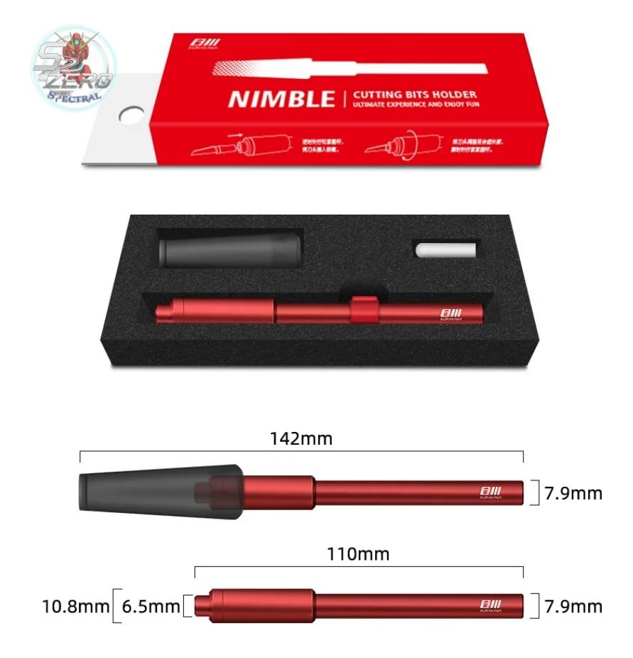 Set 7in1 Tạo line detail Chisel lưỡi câu KURAKAWA ET9 Hook Line Knife 0.1-0.5 + Handle + Masking