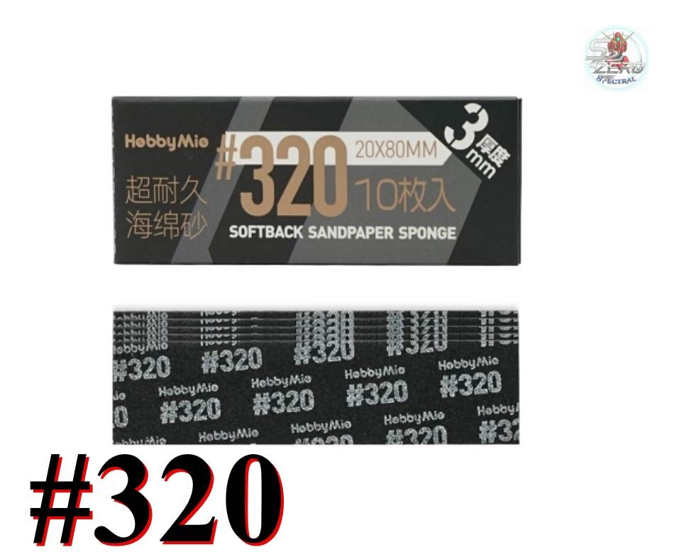 Nhám xốp cắt sẵn Hobby Mio 2.0 set 10 miếng, #320-2000, 20*80mm dày 3mm