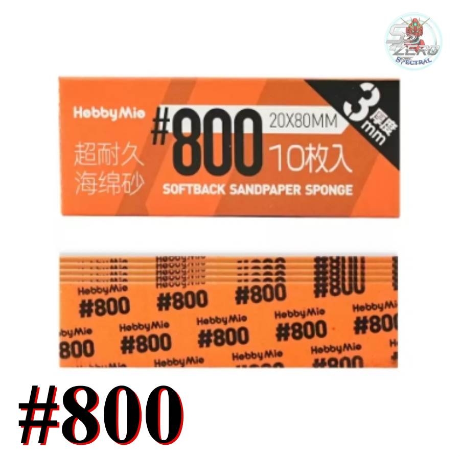 Nhám xốp cắt sẵn Hobby Mio 2.0 set 10 miếng, #320-2000, 20*80mm dày 3mm