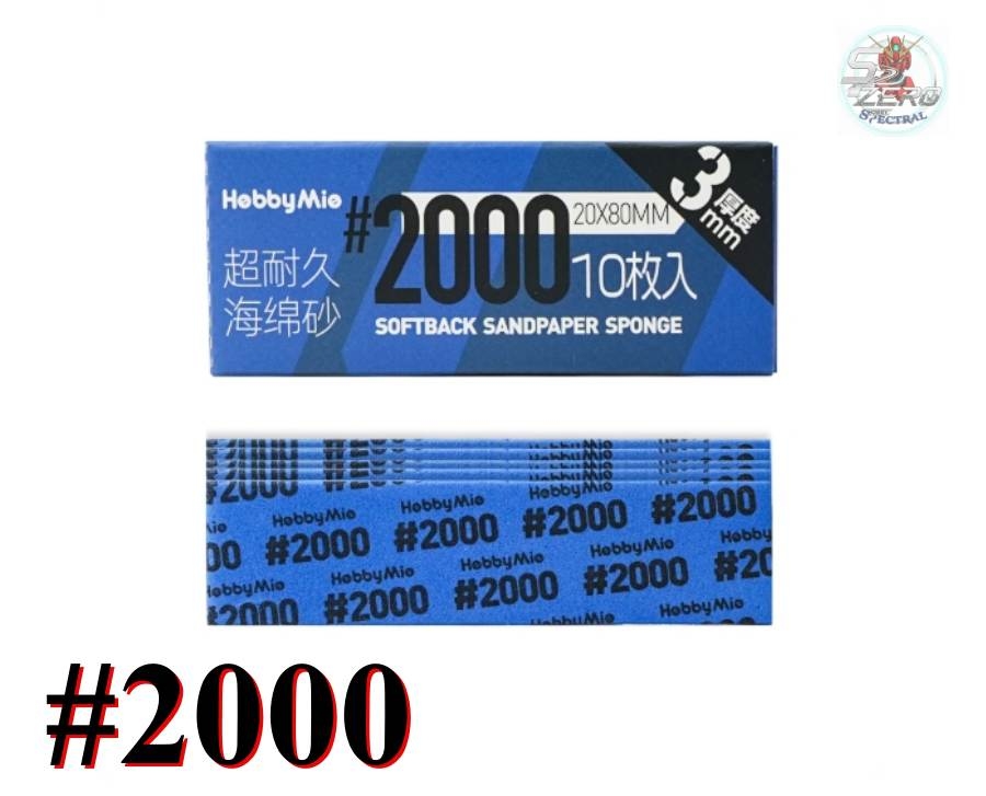 Nhám xốp cắt sẵn Hobby Mio 2.0 set 10 miếng, #320-2000, 20*80mm dày 3mm