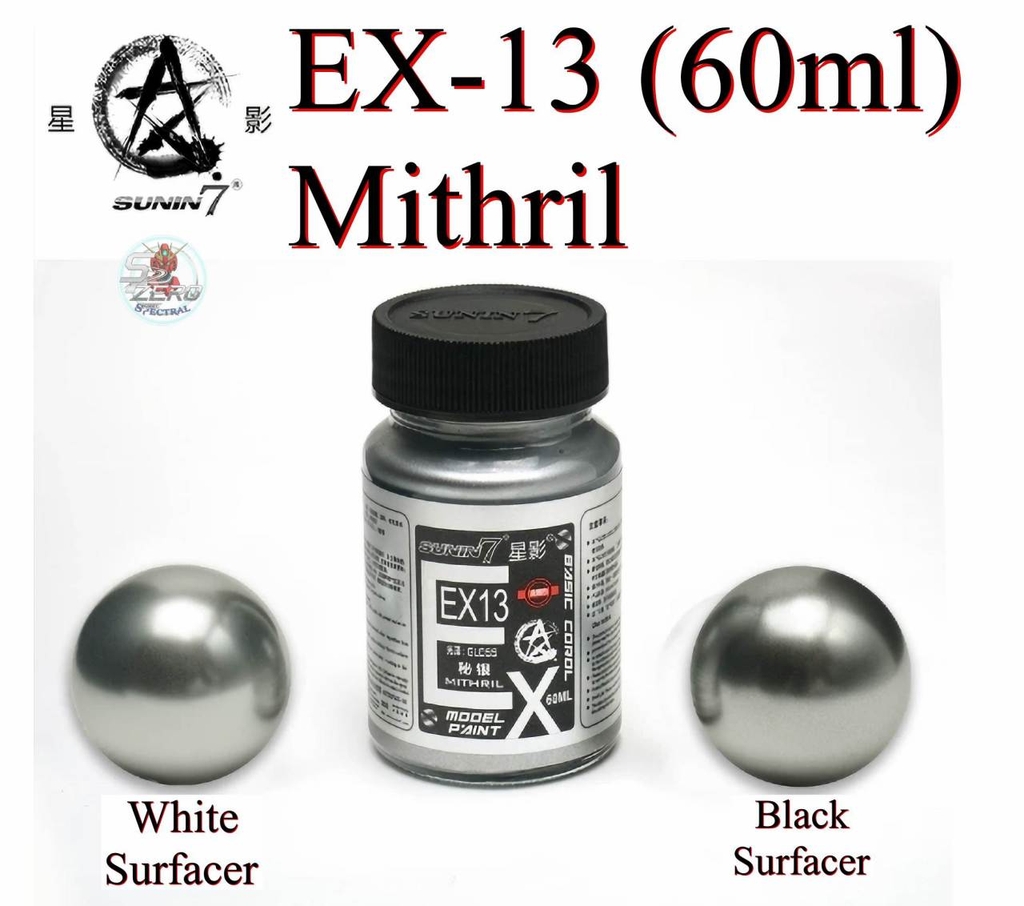 Sơn Sunin EX chất lượng cao màu bạc màu thép Titanium Mithril Silver Shiny