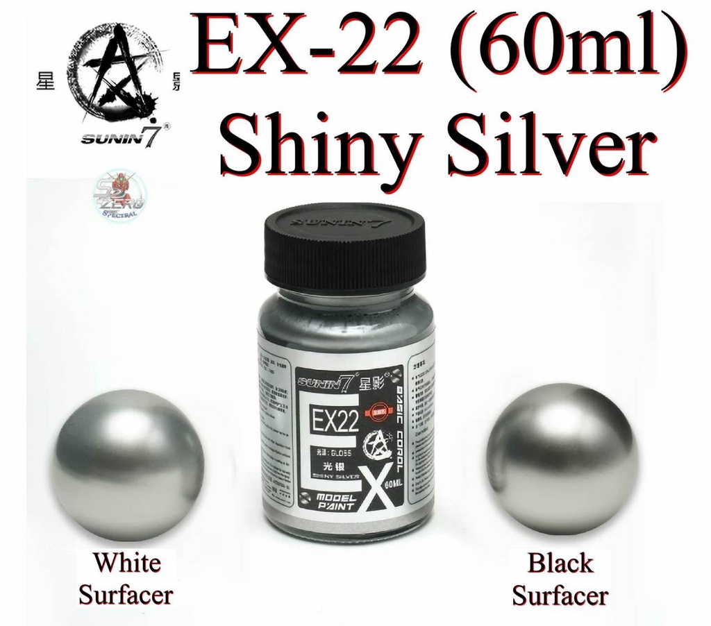 Sơn Sunin EX chất lượng cao màu bạc màu thép Titanium Mithril Silver Shiny