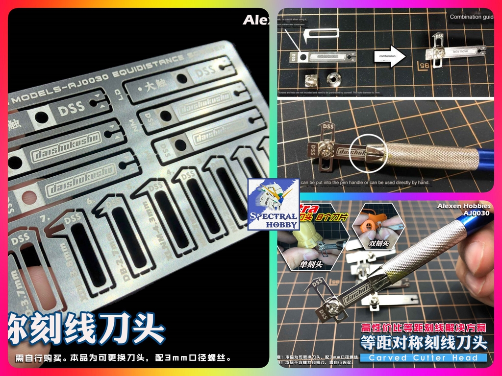 Dụng cụ kẻ line chisel song song AJ0030 Alexen balanced symmetrical engraved line engraved knife Cutter