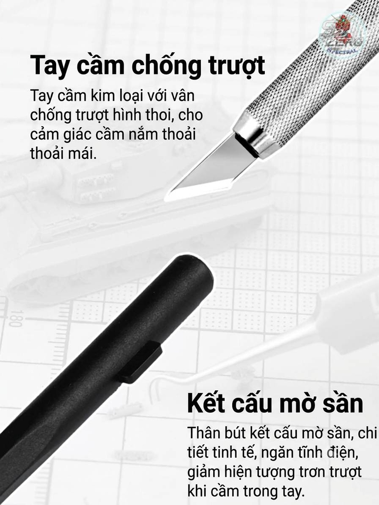 Dao mô hình kỹ thuật UStar Wide Pen Knife (6mm) with 15 blades UA91900