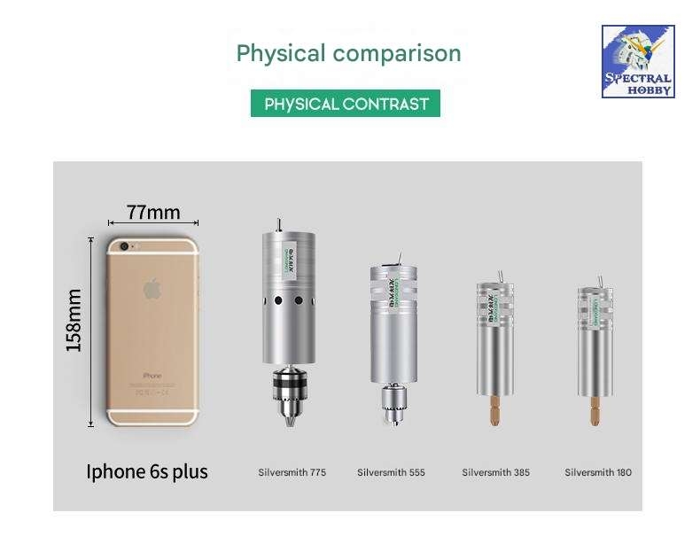 Máy khoan cắt mài điêu khắc đánh bóng cầm tay Mini Metal drill 385 555 775 DC 12V-24V Longxiang