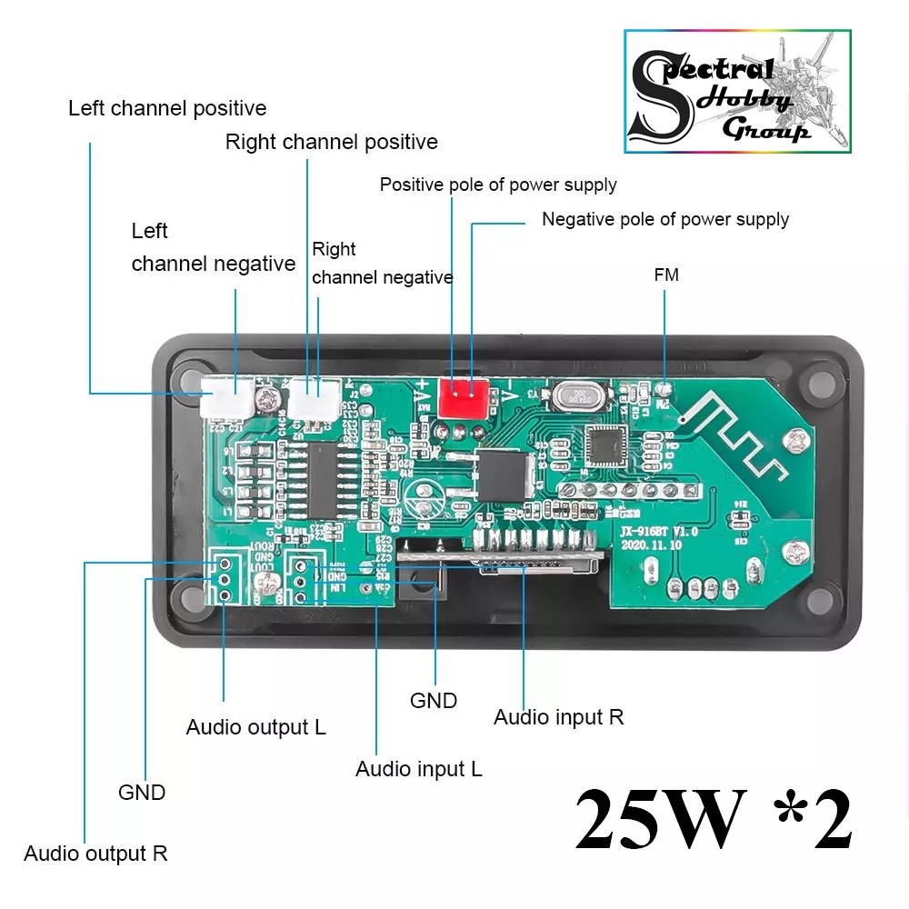 Mạch khuếch đại Giải Mã Âm Thanh Bluetooth 5.0 25W *2 Màn LCD 12V B2i Amplifier Bluetooth speaker