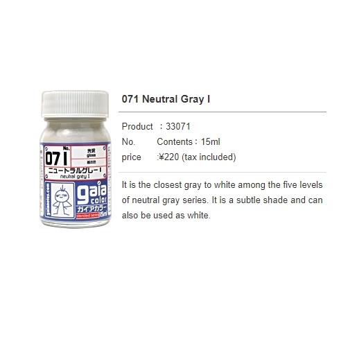 Sơn mô hình GAIA Color 061 - 075 trắng xám series White Blue Gray Sunin paint