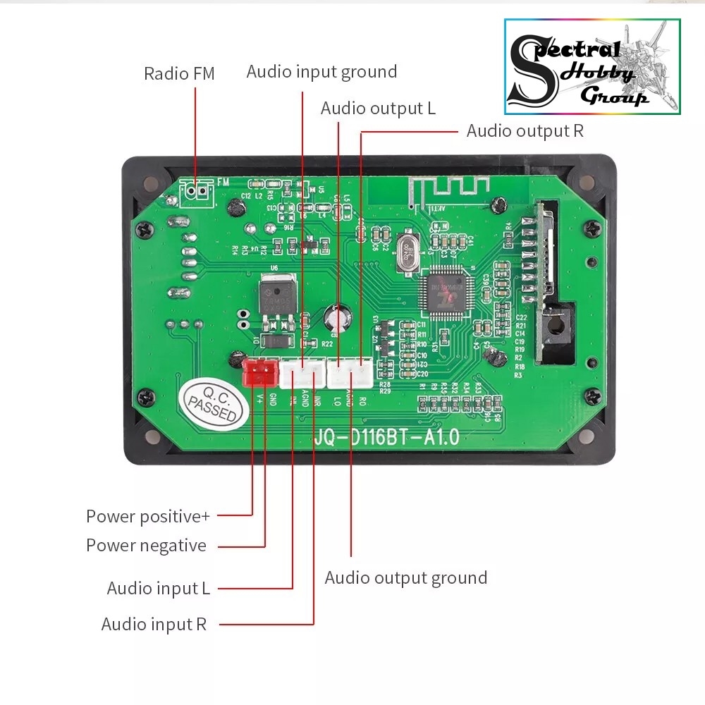 Mạch khuếch đại Giải Mã Âm Thanh Bluetooth 5.0 25W *2 Màn LCD 12V JQ-D116BT Amplifier Bluetooth speaker