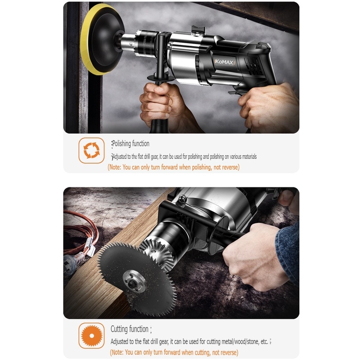 Dụng cụ KOMAX máy khoan điện gia đình đa chức năng Electric drill impact hammer 220V