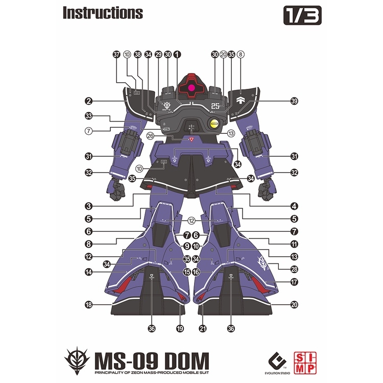 Decal nước dán mô hình MG HG RICKDOM / DOM các loại - Water Sticker