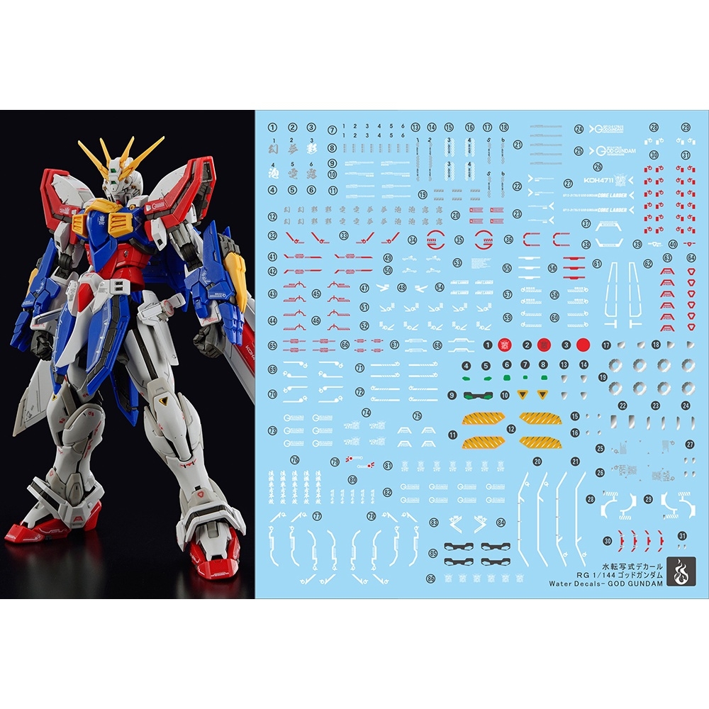 Decal nước dán mô hình MG RG HG God gundam HIRM HIRES các loại - Water Sticker