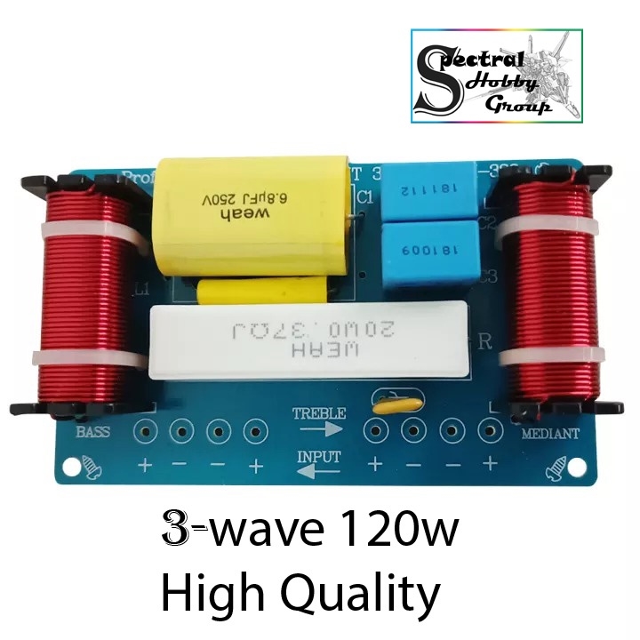 Mạch âm thanh Phân tần 3 đường tiếng Bass Mid Treble 120W 300W WEAH-338 3505 Divider Loudspeaker Crossover Filter