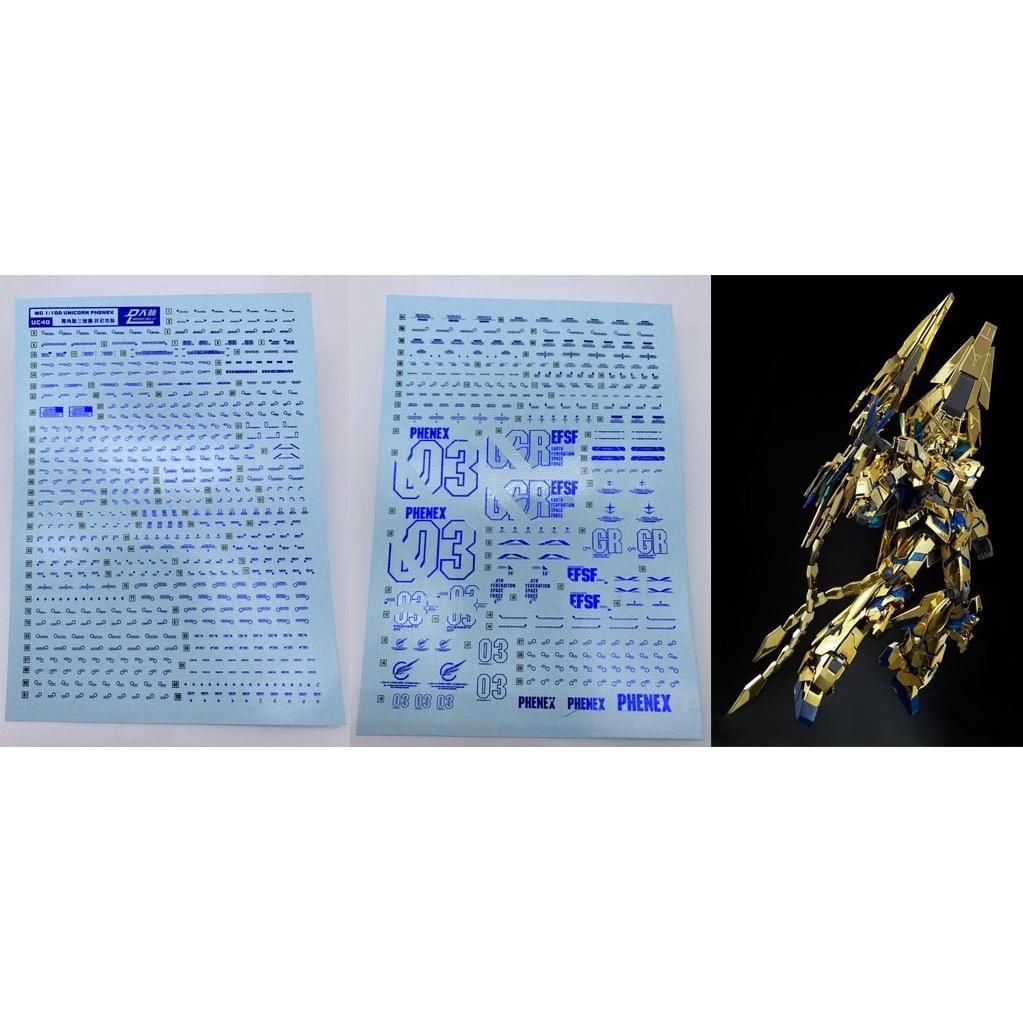 Decal nước dán mô hình MG HG RG Gundam Phenex 03 các loại Water sticker