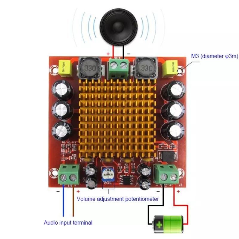 Mạch Khuếch Đại Âm Thanh XH-M544 Mono 150W DC 12-26V TPA3116DA