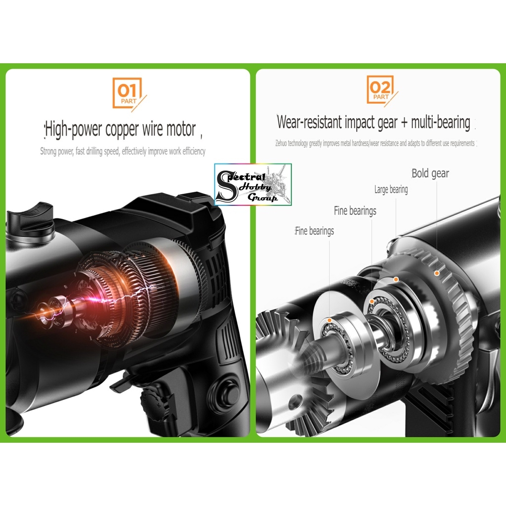 Dụng cụ KOMAX máy khoan điện gia đình đa chức năng Electric drill impact hammer 220V