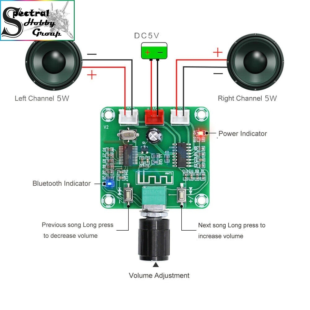 Mạch âm thanh Bluetooth 5.0 Amplifier 5W x2 5V XH-A158 Ultra HD PAM8403