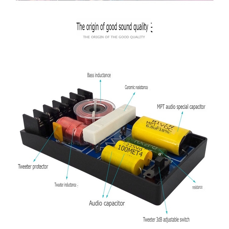 Mạch âm thanh phân tần 2 đường tiếng Bass Treble 2-way 200W 120W WEAH