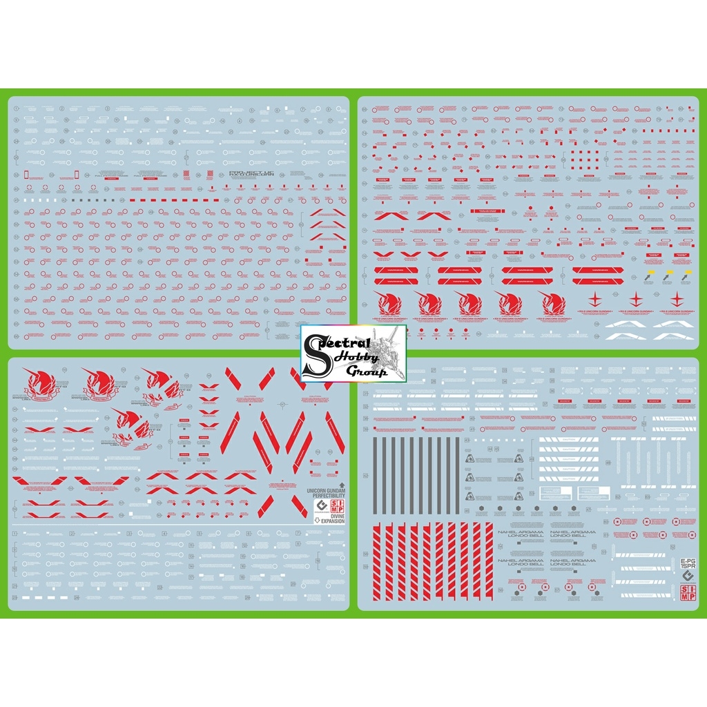 Decal nước mô hình PG các loại Unicorn Perfectibility Banshee Phenex UC Water sticker