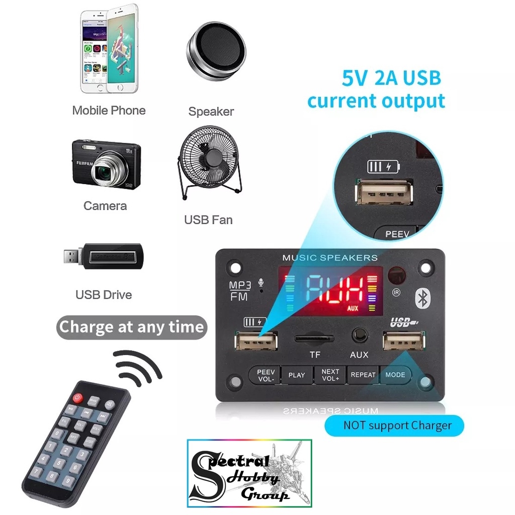 Mạch khuếch đại Giải Mã Âm Thanh Bluetooth 5.0 40W *2 Màn LCD 12V JX810BT Amplifier Bluetooth speaker