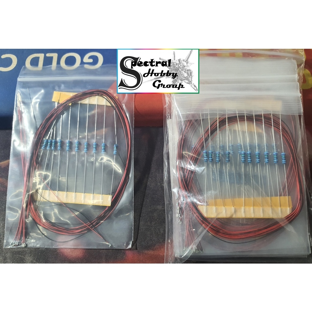 Bộ 10 Led SMD mini siêu nhỏ đấu sẵn dây kèm trở  0805 0603 0402 (3-5v) DIY độ mô hình gundam lego figure