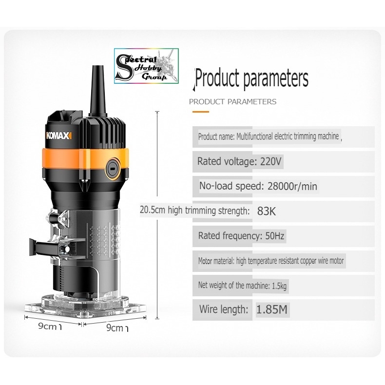 Dụng cụ KOMAX Máy khoan phay gỗ cầm tay cao cấp multi-function trimming machine woodworking tools