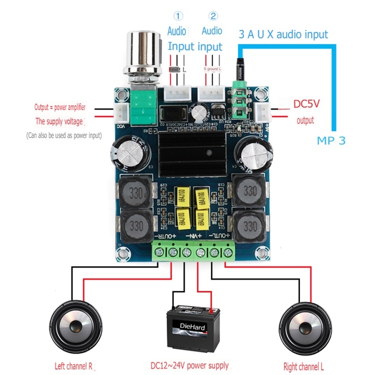 Mạch âm thanh Khuếch Đại XH-M568 100W x2 TPA3116D2 power amplifier