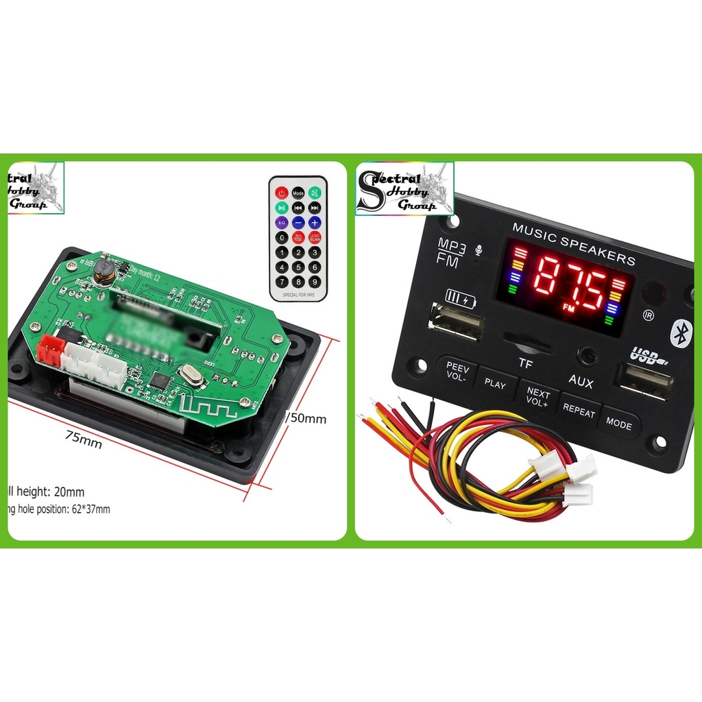 Mạch khuếch đại Giải Mã Âm Thanh Bluetooth 5.0 40W *2 Màn LCD 12V JX810BT Amplifier Bluetooth speaker