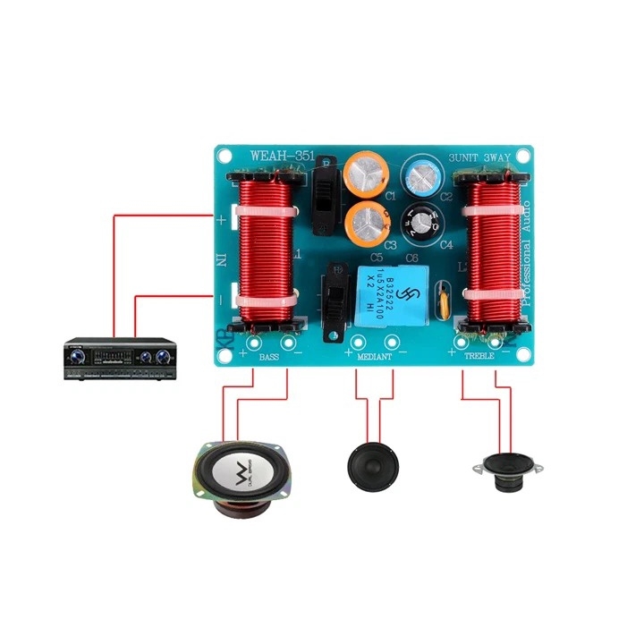 Mạch âm thanh Phân tần 3 đường tiếng Bass Mid Treble 150W WEAH-351