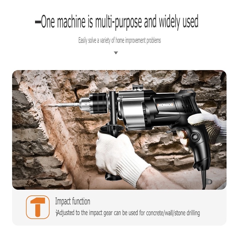 Dụng cụ KOMAX máy khoan điện gia đình đa chức năng Electric drill impact hammer 220V