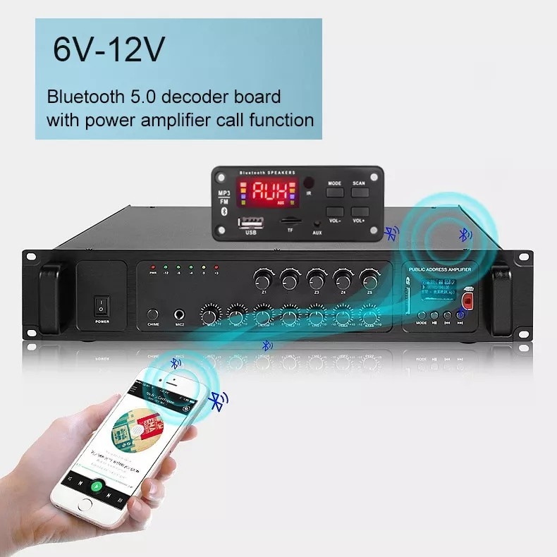 Mạch khuếch đại Giải Mã Âm Thanh Bluetooth 5.0 25W *2 Màn LCD 12V B2i Amplifier Bluetooth speaker