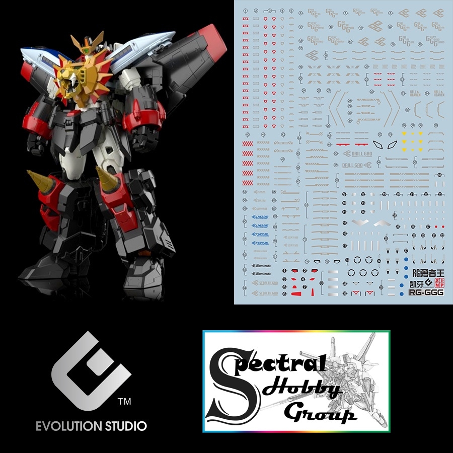 Decal nước dán mô hình RG Gaogaigar Hammer GGG các loại Water sticker