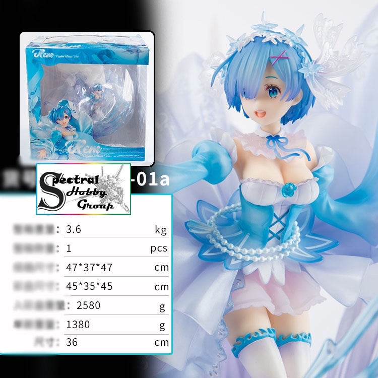Mô hình tĩnh Figure 1/7 Crystal REM Re:Zero with led light 36cm HIGH QUALITY - XINHAO