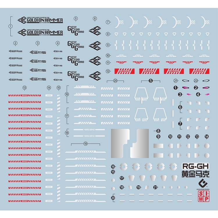 Decal nước dán mô hình RG Gaogaigar Hammer GGG các loại Water sticker