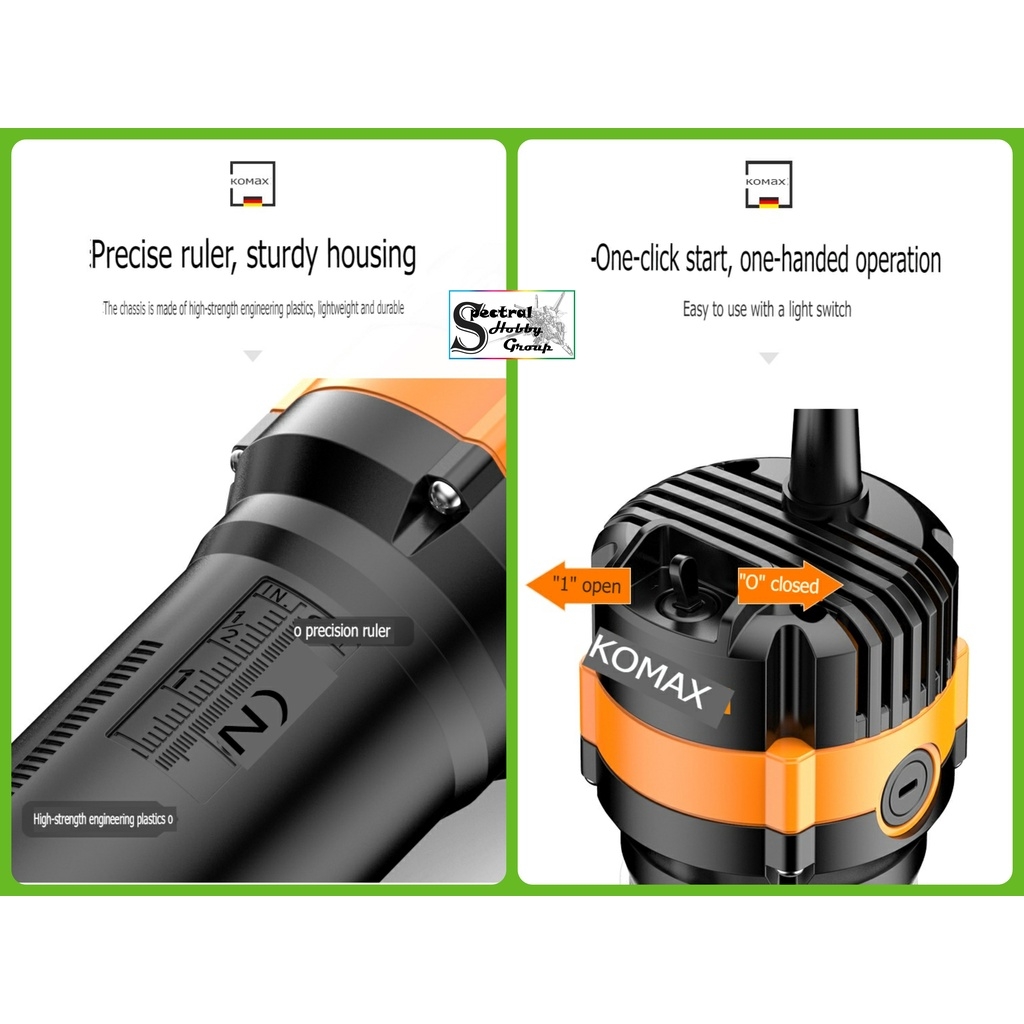 Dụng cụ KOMAX Máy khoan phay gỗ cầm tay cao cấp multi-function trimming machine woodworking tools