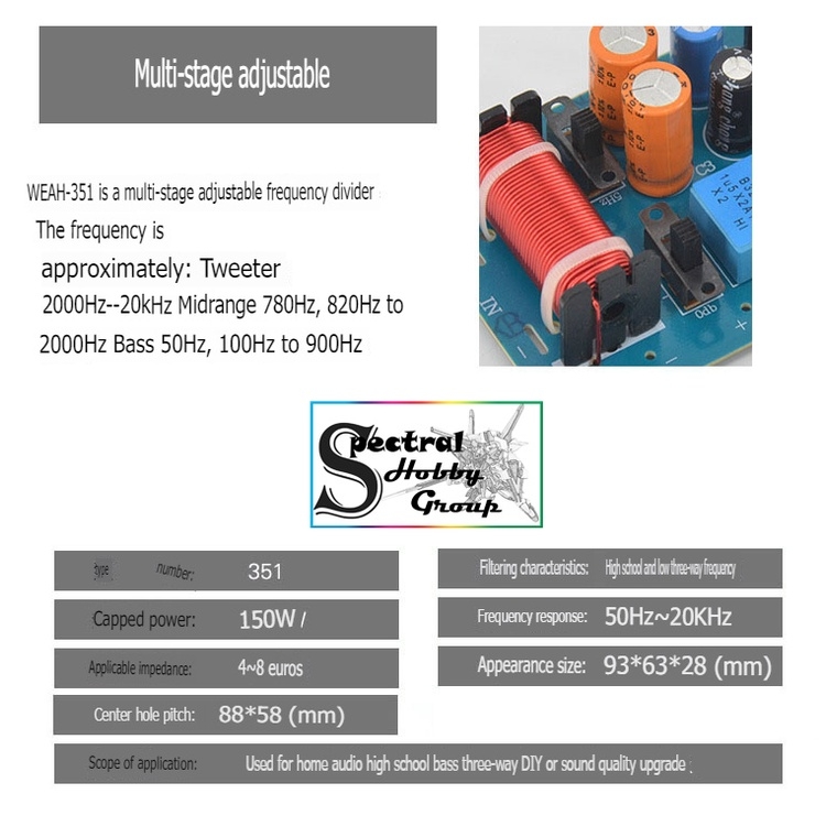 Mạch âm thanh Phân tần 3 đường tiếng Bass Mid Treble 150W WEAH-351