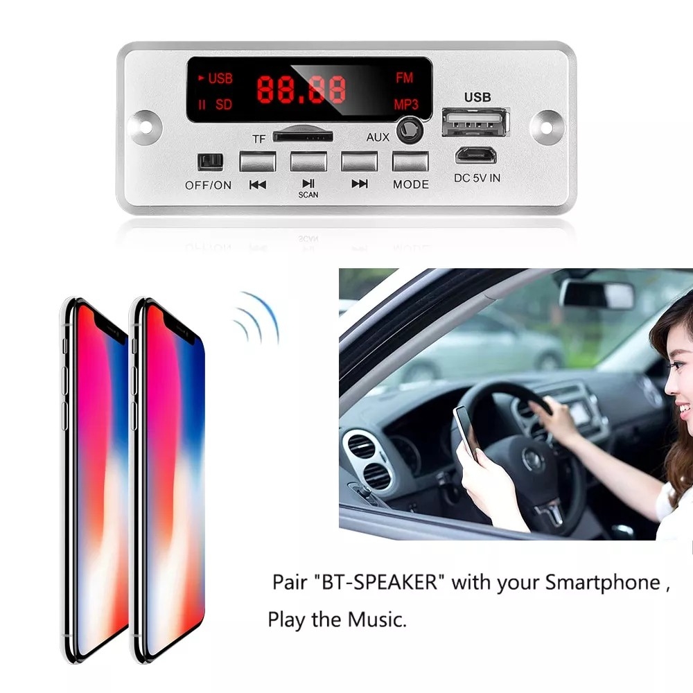 Mạch khuếch đại Giải Mã Âm Thanh Bluetooth 5.0 25W *2 Màn LCD 12V JX806BT Amplifier Bluetooth speaker