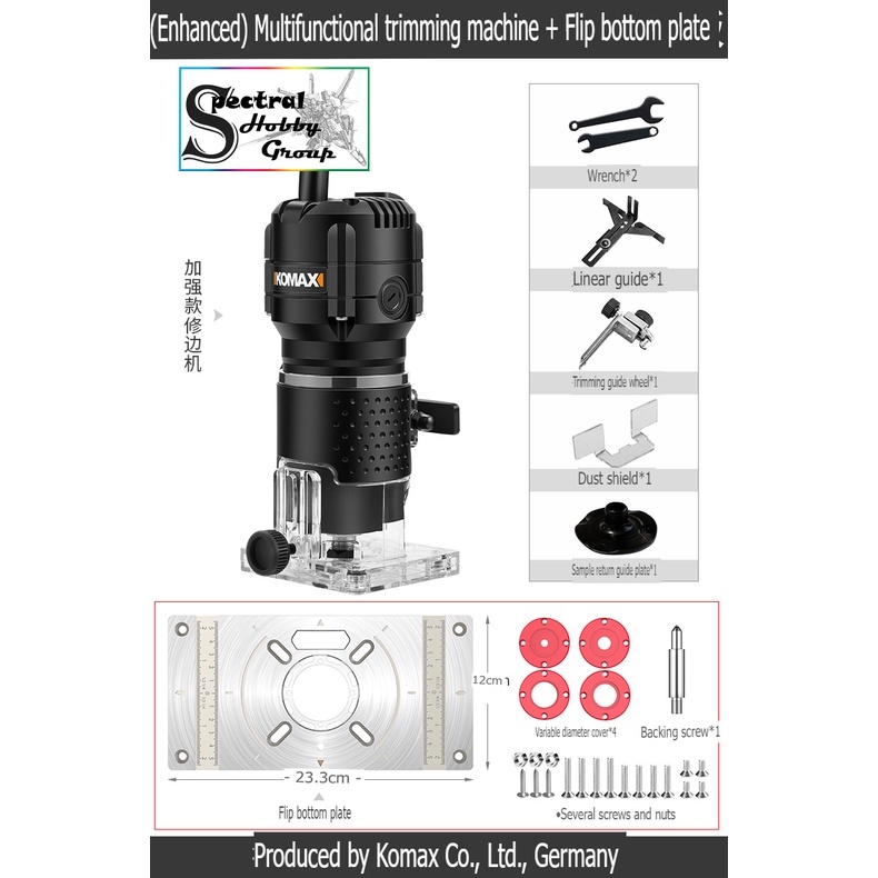 Dụng cụ KOMAX Máy khoan phay gỗ cầm tay cao cấp multi-function trimming machine woodworking tools