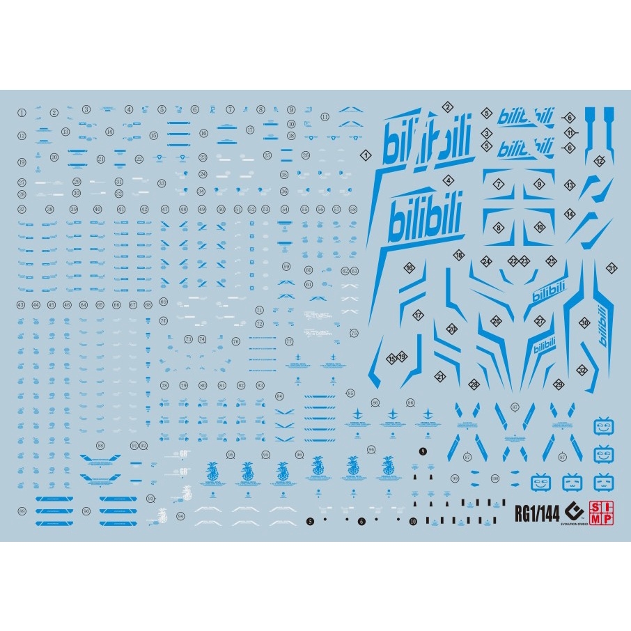 Decal nước dán mô hình MG HG RG Gundam Phenex 03 các loại Water sticker