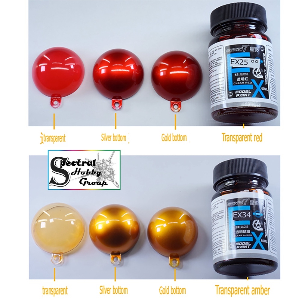 Sơn mô hình Sunin EX clear tranparent color lọ 60ml EX25-EX35 paint lacquer chất lượng cao